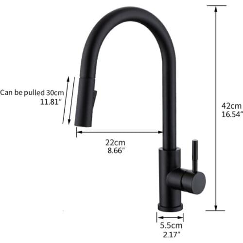 1/2" Stainless Steel Smart Touch Kitchen Sink Faucets with Pull Down Sprayer Kit