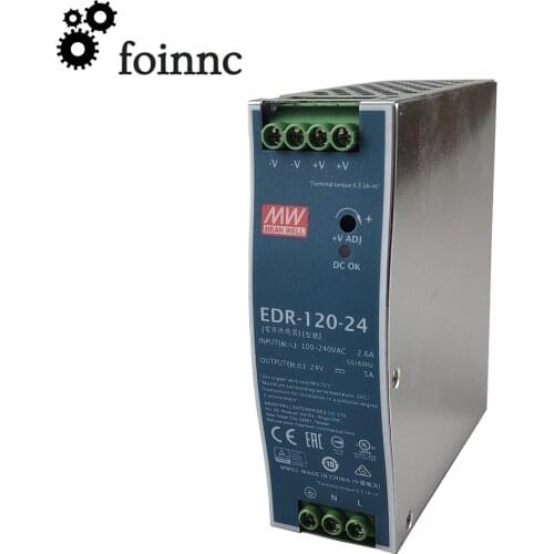 CNC Machine MEAN WELL AC100-240V 120W Single Output Switching Power Supply EDR-120 Series