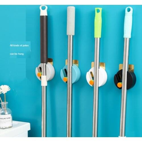 Storage Mop Storage Rack Brush Wallmounted Adjustment Nonmarking Stick Broom Hanger Storage Rack Mop Kitchen Hook