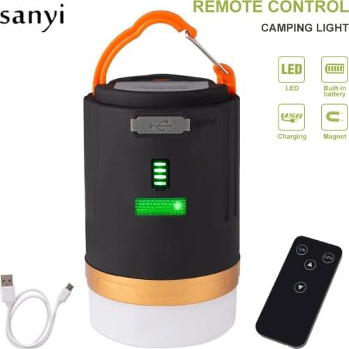 Remote Control LED Camping Light USB Rechargeable 4800mah Battery Outdoor Camping Lamp Portable Lanterns Emergency Lights