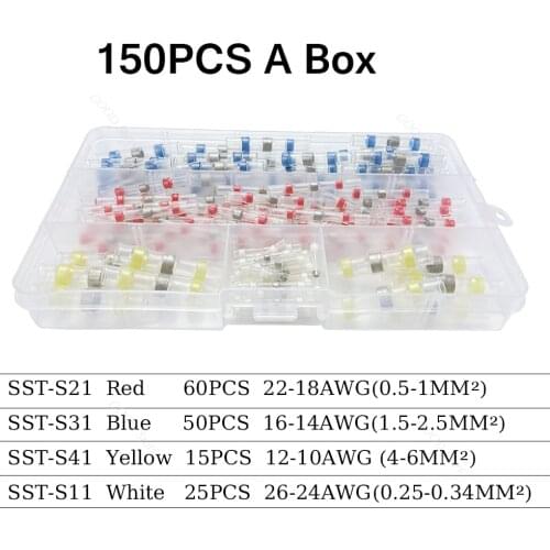 Box-Packed Thermal Shrinkage Electrical Car Wire Connector Solder Extrusion Terminals Block Cable Termination Wireway Clamping