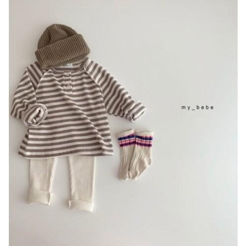 Spring Boys and Girls Casual T-shirts Korea Childrens Wear Simple Casual All-match Knit Shirt Tops for Boys and Girls