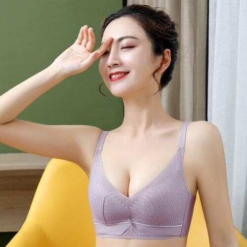 Wasteheart New Women Fashion Purple Blue Bralette Wireless Cotton Cup A B Padded Maiden Bra Underwear Female Bras Beath