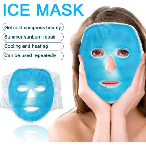 1 Pcs Cold Gel Face Mask Fatigue Relief Relaxation eyes Pad Full Face Cooling Mask Facial Care Cooling Ice Eye Mask TSLM1