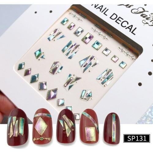1pc Salon Nail Sticker Flower Leaves Slider Transfer Nail Stickers Manicur Nail Art Glass Pattern Laser Nail Beauty Decoration