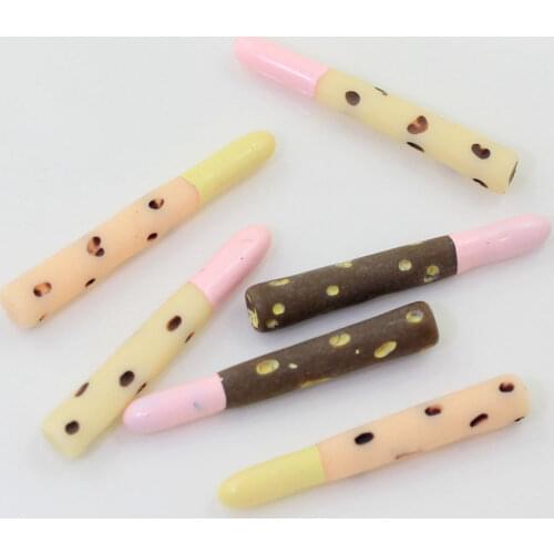 100/50pcs Kawaii Simulated Chocolate Cookie Stick Resin Miniature Food Art Flatback Cabochon DIY Decorative Craft Scrapbooking
