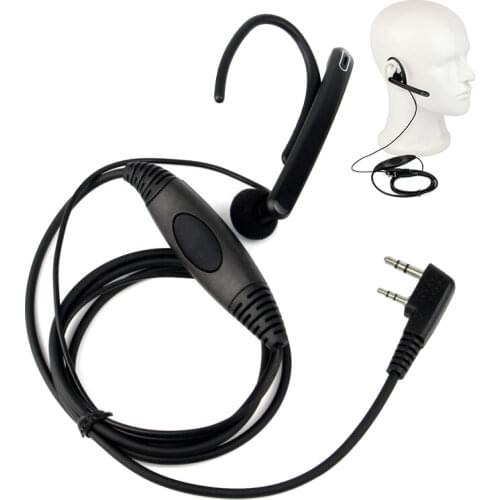 2-Pin Ear Bar Earpiece Mic PTT Headset for Kenwood/BAOFENG/TYT/ WOUXUN Radio Portable Practical Rainproof Lightweight