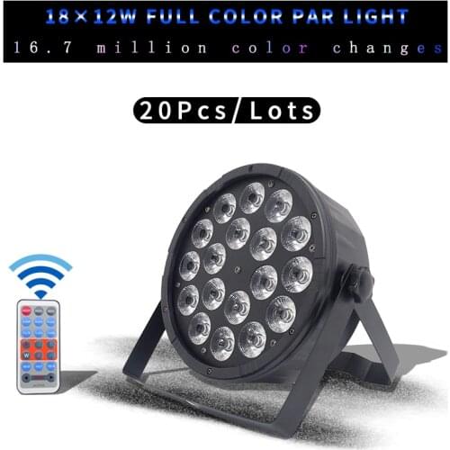 20Pcs/lots 18x12W 4in1 Flat LED PAR With dmx512 Control DJ Wedding Professional Stage Lighting Led Par Light RGBW 4 in 1