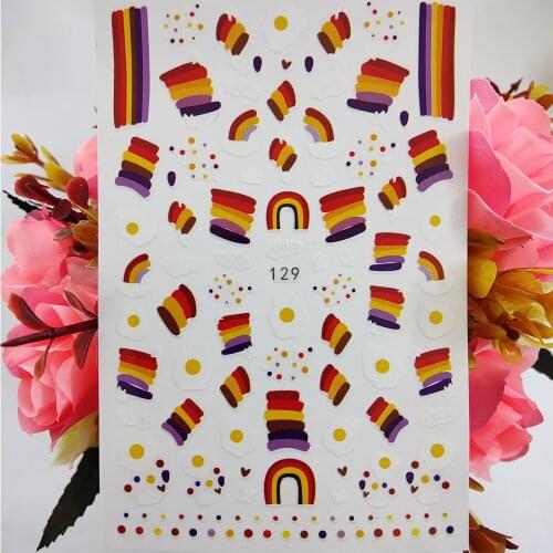 New 3D Nail Sticker Neon Lines stickers for nail Foil Watercolor Design Nails Accessories Self Adhesive Fashion Manicure Sticker