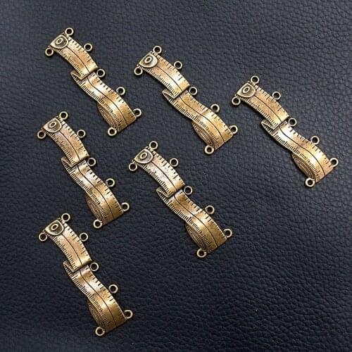 4pcs/lot Antique Bronze Tape Measure Charm Metal Pendants DIY Necklaces Bracelets Jewelry Handicraft Accessories 48*15mm P743