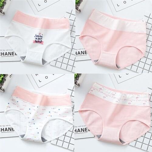 4PCS/lot Women Panties Cotton High Waist Slimming Womens underwear Girl Seamless Briefs Sexy Female Breathable Lingerie Dropsip