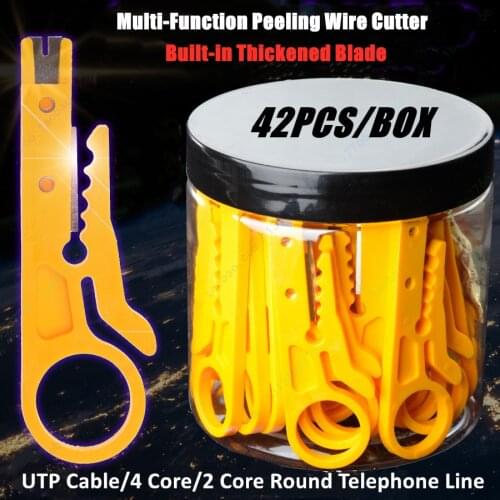 42PCS High Quality Multi-function peeling wire cutter network UTP cable RJ45 4-core/2 core round telephone lin Crimping Stripper
