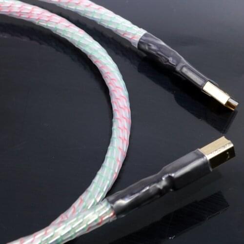 Audiophile Silver Plated + Shield USB Cable, Hi-END Type A To Type B Audio Cable, Hifi Data Cable ,For DAC