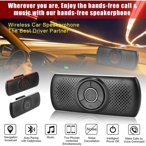 Car Wireless Bluetooth Car Kit Set Handsfree Speakerphone Multipoint Sun Visor Speaker For Phone Smartphones