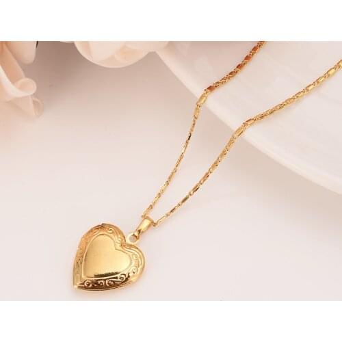 Bangrui Photo Frame Locket muslim Pendant Necklace Gold Romantic Love Heart allah pendant Jewelry gift
