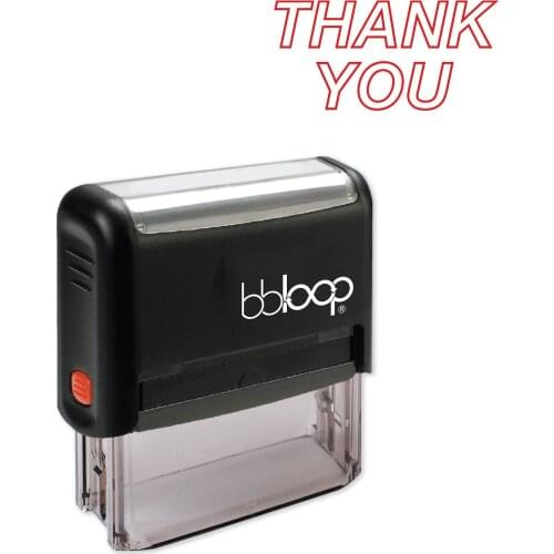 Bbloop Thank You w/Italic outline Style Font and Design Self-Ink