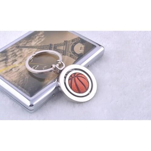 FREE SHIPPING BY DHL 200pcs/lot 2015 Fashion Metal Spin Basketball Keychains Zinc Alloy Basketball Keyrings for Promotion