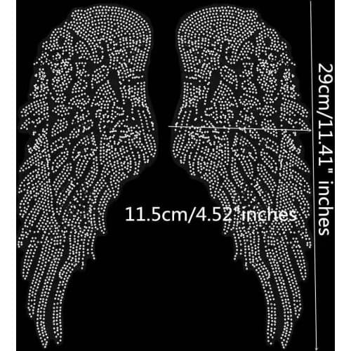3PC/lot SHiny wings sticker Hot Fix Iron on Rhinestone Transfer Applique Patch hot fix rhinestone transfer motifs