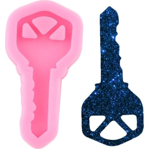 Shiny Mini Key Shape Silicone Molds DIY Epoxy Resin Mould Keychains Pendant Polymer Clay Moulds