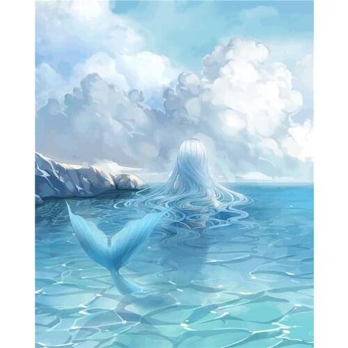 40x50cm diy frame fantasy cartoon oil painting by numbers kits Acrylic Paint By Numbers On Canvas Handpainted landscape Painting