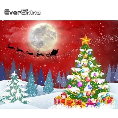 EverShine Diamond Painting Christmas Tree DIY Diamond Embroidery Scenic Rhinestones Picture Mosaic Deer 5D Art Wall Decor