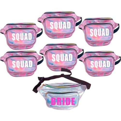 Fanny Pack Bachelorette BRIDE&SQUAD Swimsuit Bag Custom Wedding Party Favors Gift Bridal parties