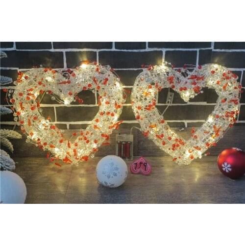 Haidi Christmas window decoration supplies Christmas Day layout luminous heart shape and cherry blossom ball pendant single
