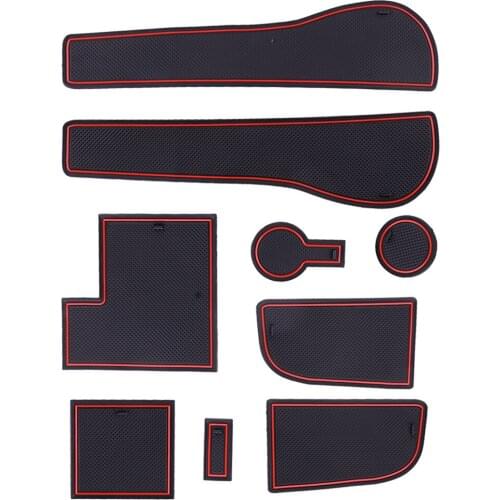 Beler 9Pcs Gate Slot Mat Non-slip Cup Holder Pad Fit For VW Golf 7 MK VII R GTI 2013-2015 2016 2017 2018 2019 Left Hand Drive
