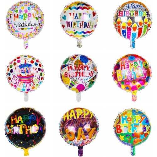 33 Paterns 5pcs 18-inch Round Foil Balloon Happy Birthday Inflatable Helium Balloons Birthday Party Decoration High Quality Toy