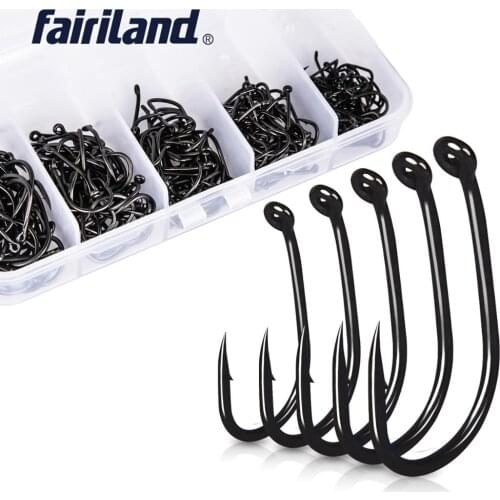 250pcs/Lot TFSH-K PTFE carp hooks 2# 4# 6# 8# 10# mixed sharp hook point barbed fishing hooks combo with free hook box