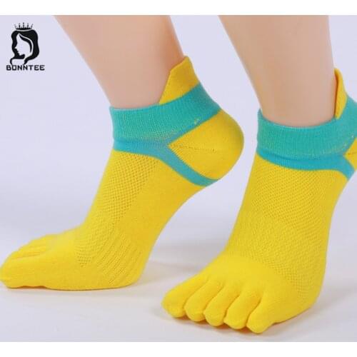 Fashion Summer Breathable Women Five Finger Socks Womens Printed Toe Sock Female Simple Designed Females Deodorant Students Cute