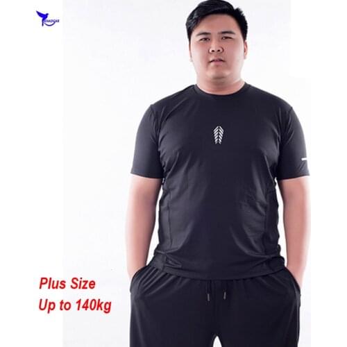 Short Sleeve Plus Size 5XL/6XL Quick Dry Compression Shirts Men Breathable Gym Fitness Running T-shirt Elastic Jogging Clothing