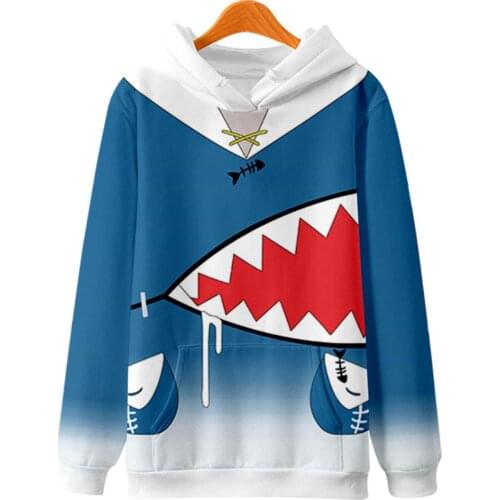 2021 Gawr Gura 3D New Little Shark Japanese Stylish Cartoon Hoodies Sweatshirt Winter Pullovers Adult Kids Long Sleeve Clothes