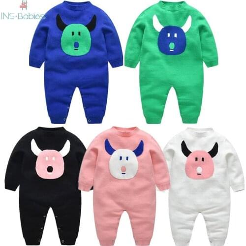 NewBorn Baby girl Clothes 2020 cartoon Baby Romper for boys and girls Christmas rompers 0-24m knitted jumpsuit Toddler Costume