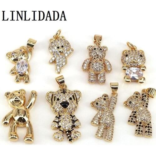 10Pcs Fashion cz pendant,cute animal shape cubic zircon charm, jewelry making component wholesale
