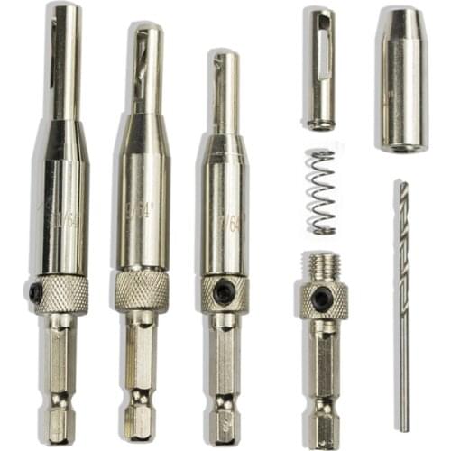 1 Set Self Centering Hinge Drill Bit Door Cabinet Hinge Locating Hole Cutter Woodworking Tool HSS Center Drill Bit 5/64-1/4