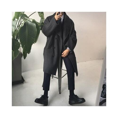 Warm Winter Antumn Woolen Coat Men Overcoat 2020 New Fashion Double breasted Long Windbreaker Males Clothing LX1118