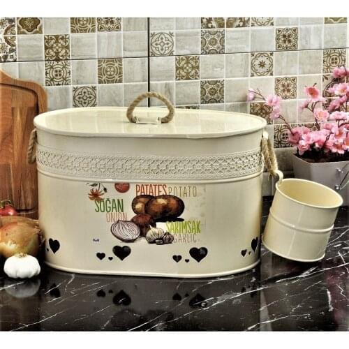 2 compartments Potato Onion Garlic Storage Bucket