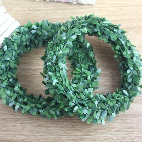 Wreath Green Leaf Iron Wire Artificial Flower Vine In Rattan For The Car Decoration DIY Wedding 3.75 M 150 inches / pcs