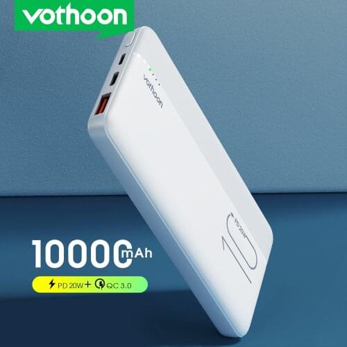 VOTHOON 20W Power Bank 10000mAh Portable Charging PowerBank Type C USB Fast Charger External Battery Charger For iPhone Samsung