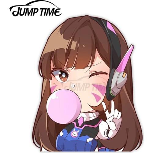Jump Time 13 x 7.5cm Cute Girl DVA Car Decor Anime Avatar Car Accessories Funny Computer Windows Waterproof Vinyl Car Stickers