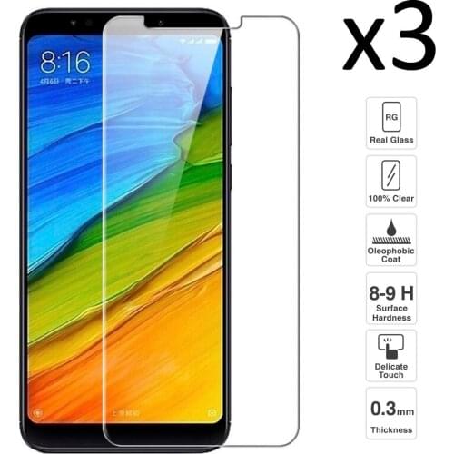 Xiaomi Redmi 5 Plus Set 3 pieces tempered glass screen protector anti-scratch ultra thin easy to install