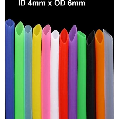 1M Colorful Food Grade Silicone Rubber Hose ID 4 x OD 6mm Flexible Transparent Silicone Rubber Tube Drink Pipe Water Connector