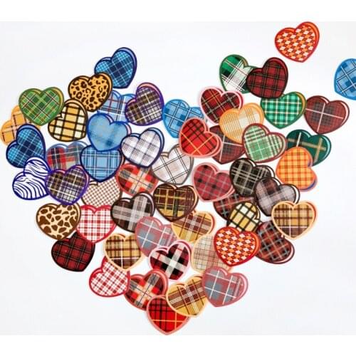 45 pcs/box Retro lattice Sewedheart Decorative Stickers Scrapbooking diy Love Stick Label Diary Stationery Album Journal