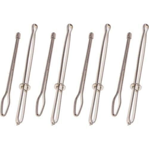 Fityle 8Pcs Assorted Bodkin Needles Threader Tweezers Insert Elastic Sewing Tools