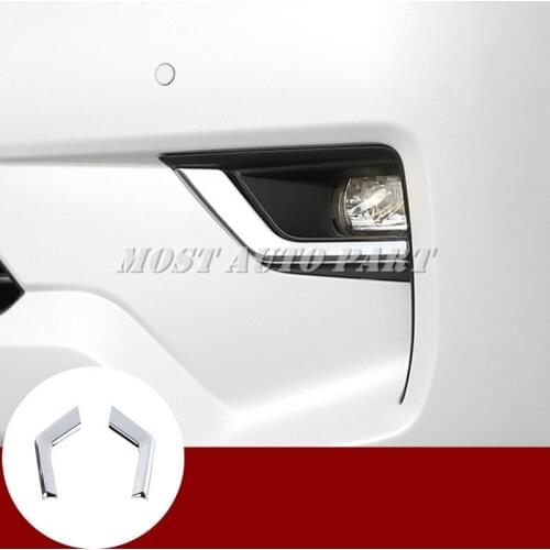ABS Chrome Front Fog Light Lamp Trim Cover 2pcs For Toyota Prado FJ150 2018-2019 Car accesories interior Car Trim