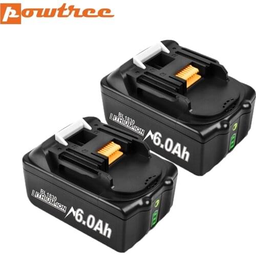Powtree BL1860 Rechargeable Battery for Makita Power Tool 18V 4.0Ah/6.0Ah/9.0Ah BL1815 BL1830 BL1840 BL1850 Cordless Drills