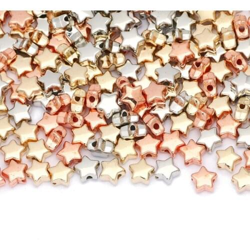 6x3mm Mixed Color Stars CCB Acrylic Spacer Beads 100-500pcs Loose Beads For Jewelry Making DIY Necklace Bracelet Accessories