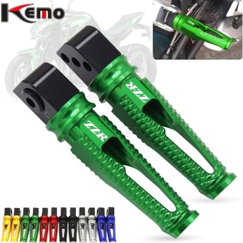 For kawasaki ZZR400 ZZR1100 ZZR 400 1100 Motorcycle Accessories Foot Pegs Pedals CNC AluminumRear Passenger Footpegs