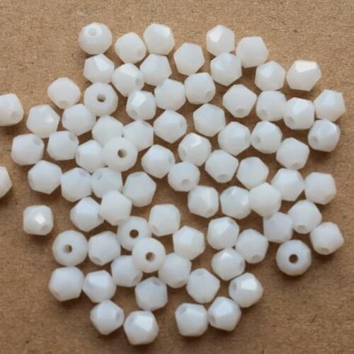 Free Shipping! 720pcs/Lot, Chinese Top Quality 4mm Chalk White Crystal Bicone Beads